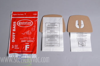 PAPER BAGS-DIRT DEVIL,F,3PK,CAN VAC,ENVIROCARE 124SW