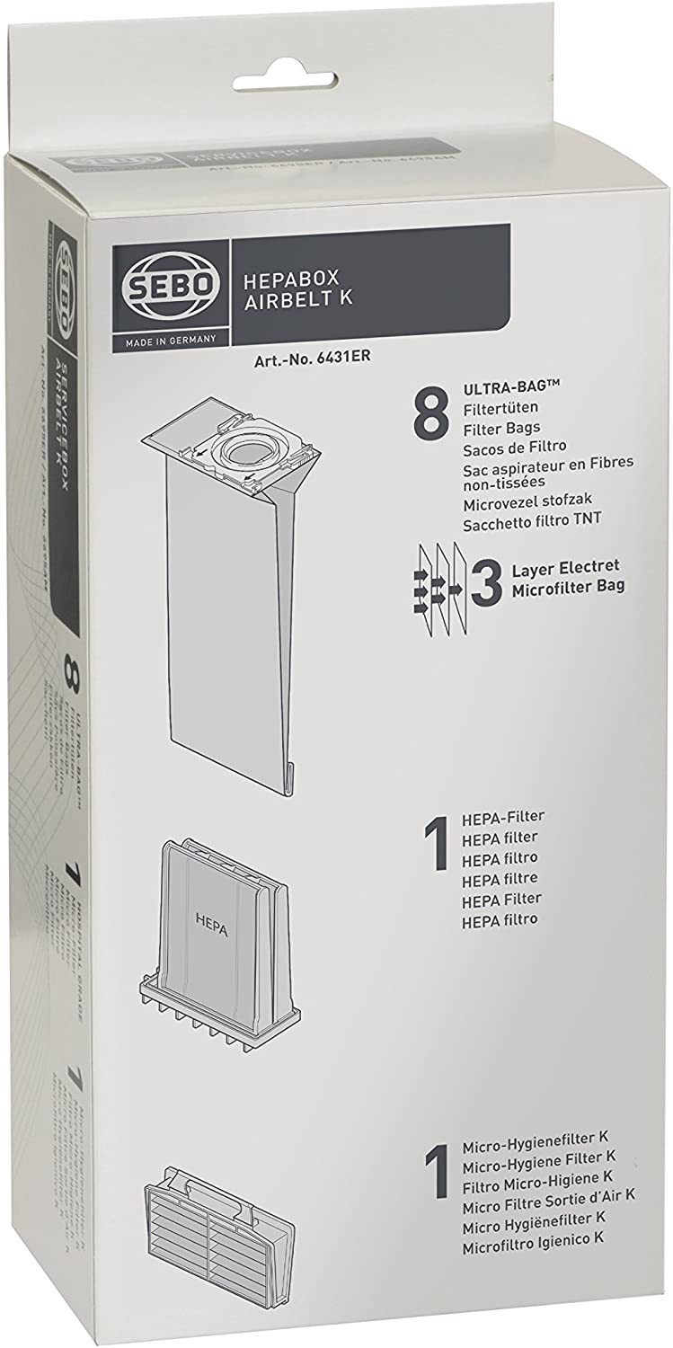 SEBO K Series HEPA Service Box (8 Pack)