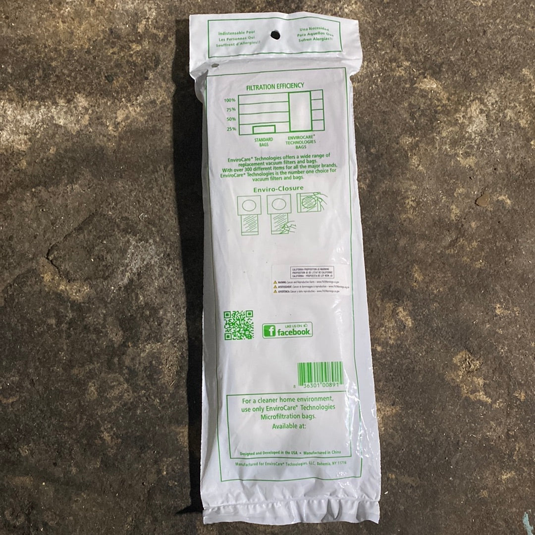 PAPER BAGS-HOOVER,I,3PK,ALLERGEN,ENVIROCARE A891