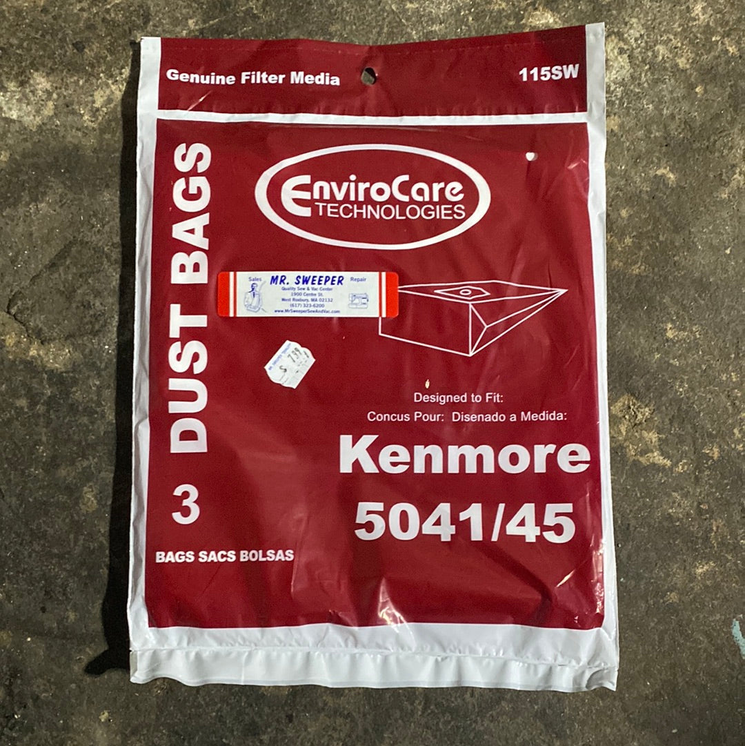 PAPER BAGS-KENMORE,5041,5045,3PK,CANISTER,ENVIRO KENMORE ''H'' BAG 115SW