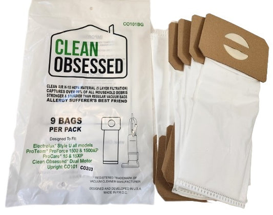 Clean Obsessed Electrolux Type U HEPA Filter Bags 9/pk CO101BG