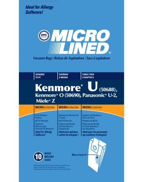 MicroLined Kenmore* U (50688), Kenmore* O (50690), Panasonic* U-2, Miele* Z (437654) DVC571-10