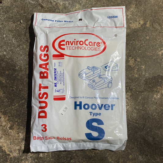 PAPER BAGS-HOOVER,S,3PK,REGULAR ENVIROCARE 109SW
